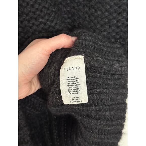 J Brand Small Charcoal Gray Baby Alpaca Merino Wool Chunky Knit Sweater Vest - Picture 4 of 5